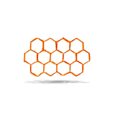 Çizilmiş simgesi Petek, vektör çizim