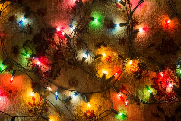 Christmas garland on the floor — Stock Photo, Image