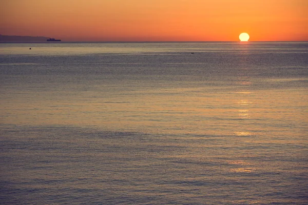 Soleil Lève Sur Mer Aube Sicile — Photo