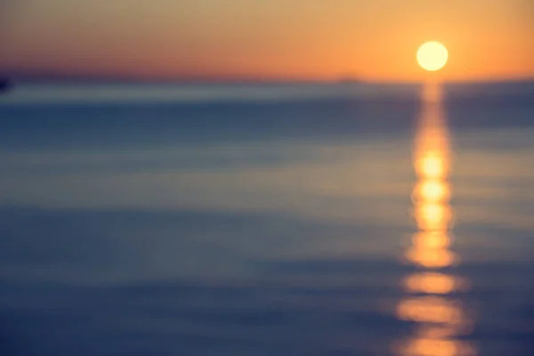 Soleil Lève Sur Mer Aube Sicile Avec Effet Flou Bokeh — Photo