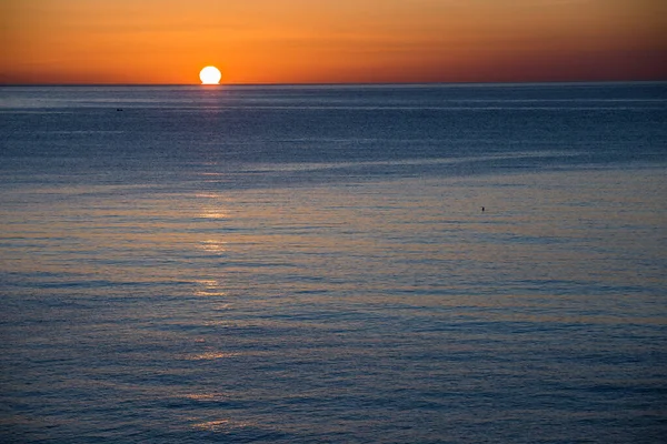 Solen Står Havet Daggry Sicilien - Stock-foto