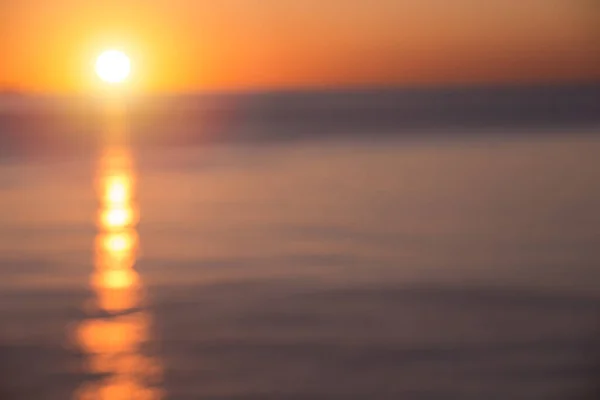 Soleil Lève Sur Mer Aube Sicile Avec Effet Flou Bokeh — Photo