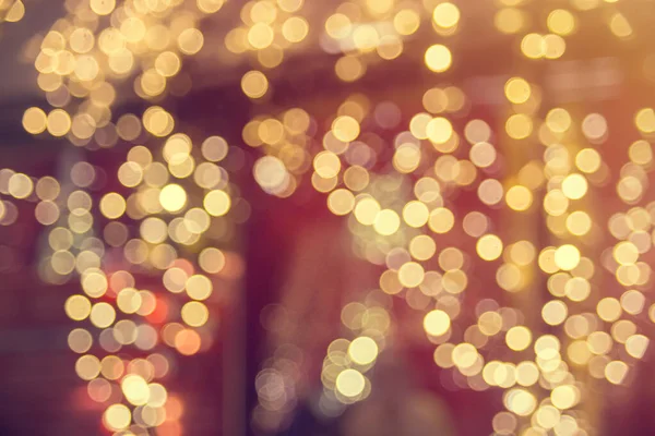 Christmas City Background Lantern Lights Garlands Bokeh Blur Effect Abstract — Stock Photo, Image