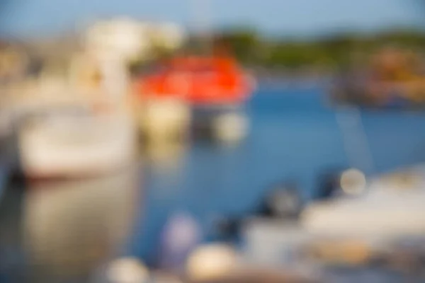 Лодки Пирсе Гавани Море Эффектом Размытия Боке — стоковое фото