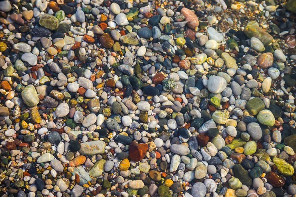 Sea Pebbles Calm Clear Sea Water Abstract Background — Stock Photo, Image