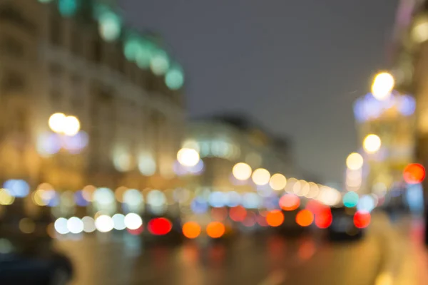 Luces Nocturnas Ciudad Con Efecto Borroso Bokeh Centro Negocios Capital — Foto de Stock