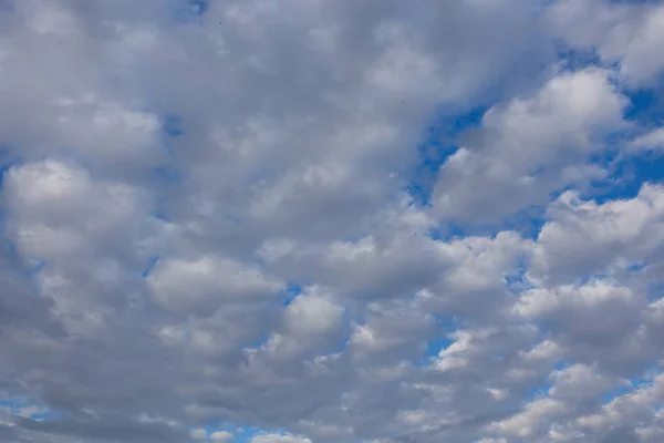 Vita Strukturerade Moln Azurblå Himmel Kontrasterande Sommar Naturlig Bakgrund — Stockfoto