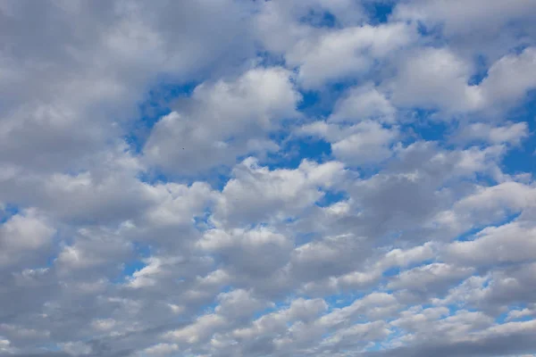 Fehér Texturált Felhők Azúrkék Kontrasztos Nyár Természetes Háttér — Stock Fotó
