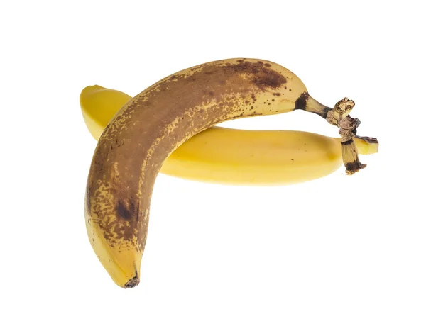 Бананы Изолированы Белом Фоне Бананы Изолированы Белом Фоне Свежие Старые — стоковое фото