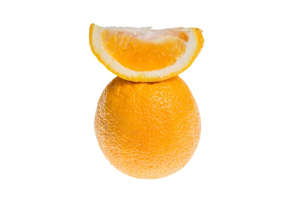 Gesneden Sappig Oranje Geïsoleerd Witte Achtergrond — Stockfoto
