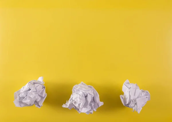 Crumpled Sheet Paper Yellow Background — Stock Photo, Image