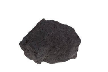 Sicilya yakınlarındaki Etna Dağı eteklerinden gelen volkanik lav parçası, beyaz bir zemin üzerinde izolasyon.