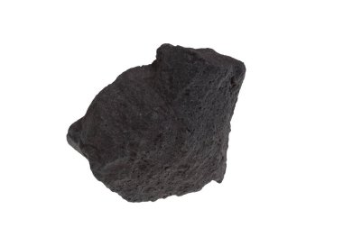 Sicilya yakınlarındaki Etna Dağı eteklerinden gelen volkanik lav parçası, beyaz bir zemin üzerinde izolasyon.
