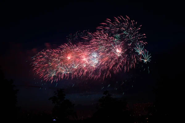 Fuegos Artificiales Moscú Hermoso Fondo —  Fotos de Stock