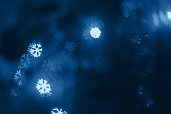 Abstrakt Jul Bakgrund Med Bokeh Form Snöflingor Med Stil Klassiska — Stockfoto