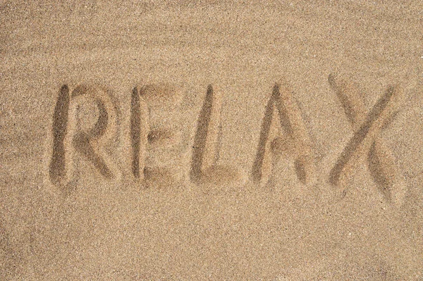 Inscription Relax Sea Sand — 스톡 사진