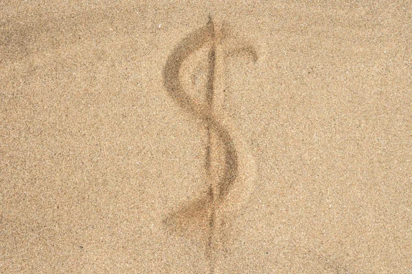 Signo Dólar Arena Del Mar — Foto de Stock