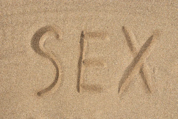 Inscription Sex Sea Sand — Stock Photo, Image