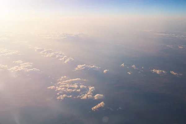 Top View Clouds Airplane Window Royaltyfria Stockbilder