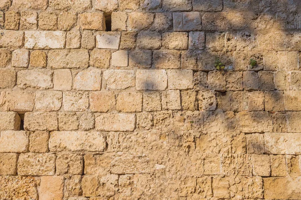 Old Brick Wall Sandstone Sunny Day Fragment Old Town Island Stockfoto