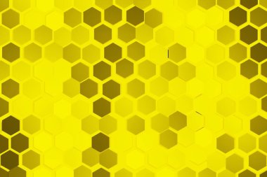 Bal peteği, soyut renk sarı arkaplan, 3D görüntüleme