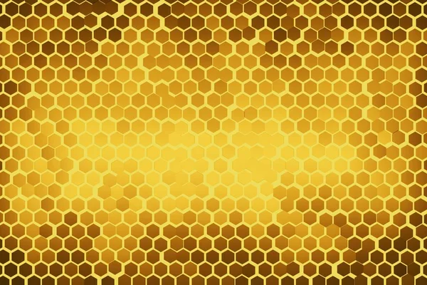 Honingraat Abstracte Kleur Gele Achtergrond Weergave — Stockfoto