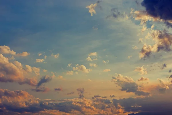 Seara Apus Soare Cer Nori Pufoși Texturați — Fotografie, imagine de stoc