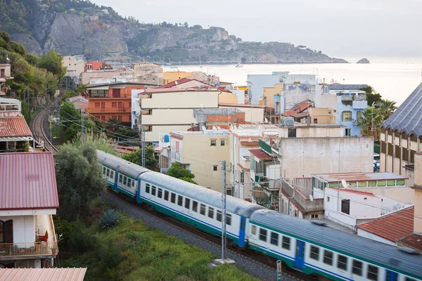 Giardini Naxos Sicily Itália Setembro 2019 Trenitalia Passeios Trem Ferrovia — Fotografia de Stock