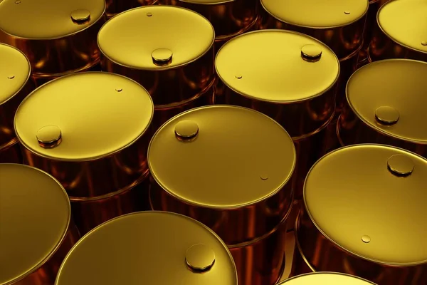 Barril Petróleo Brillante Oro Representación Fondo Abstracto Del Negocio — Foto de Stock