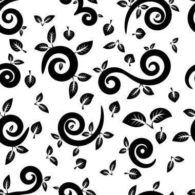 yuvarlak kıvrımlı, pürüzsüz desenli ve tasarım için yapraklı