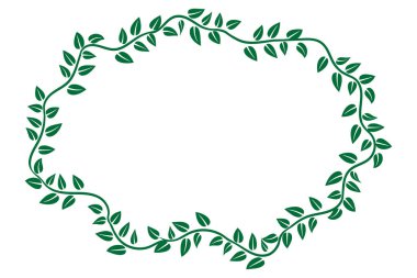 Yaratıcılık için oval yapraklı yeşil dalların çerçevesi