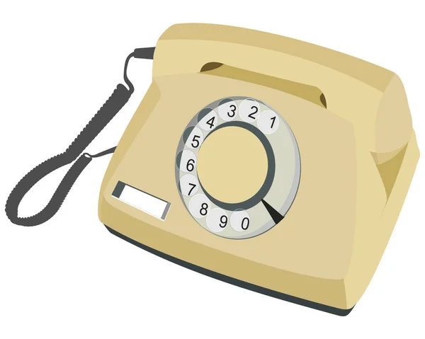 Старий Телефон Язок Зовнішнім Світом Язок — стоковий вектор