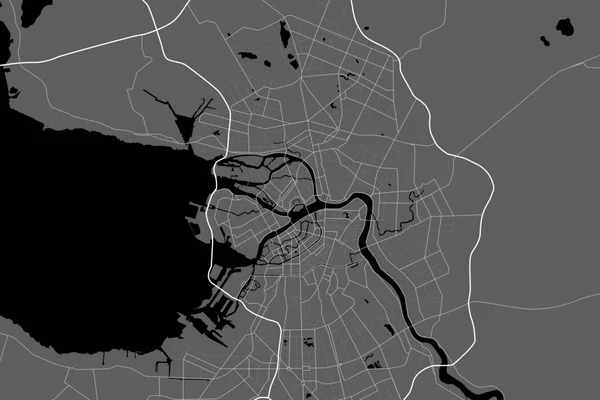 Vector Saint Petersburg Mapa Cidade Estilo Liberdade — Vetor de Stock