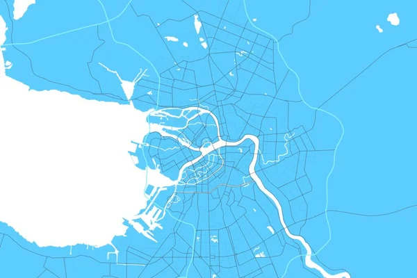 Vector Saint Petersburg Mapa Cidade Tom Azul Claro — Vetor de Stock