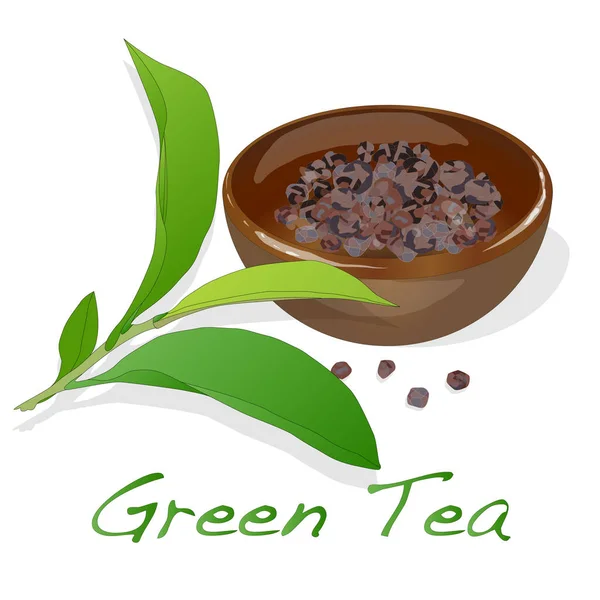 Vector de hoja de té verde — Vector de stock