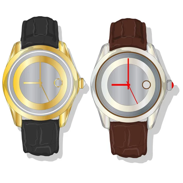 男性用腕時計クラシック デザインのベクトル — ストックベクタ