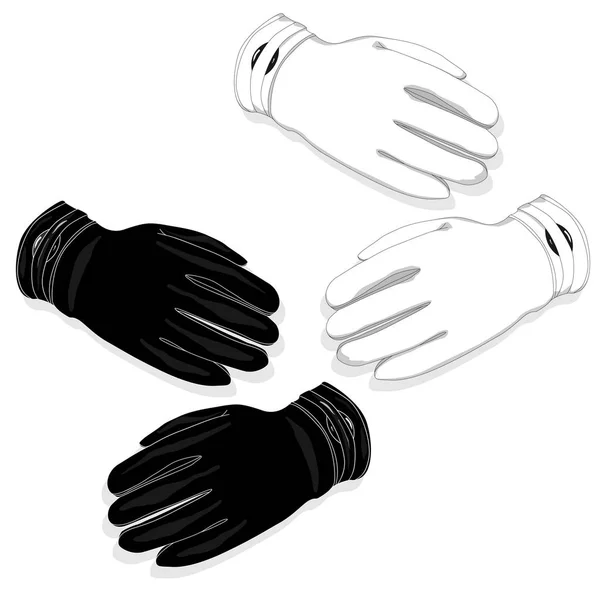 Warme Handschuhe isoliert auf weißem Hintergrund — Stockvektor