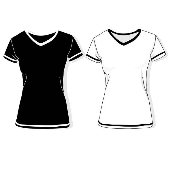 Tricou feminin izolat — Vector de stoc