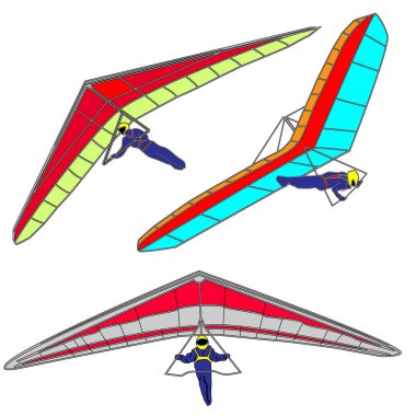 Hang glider beyaz arka plan üzerinde izole