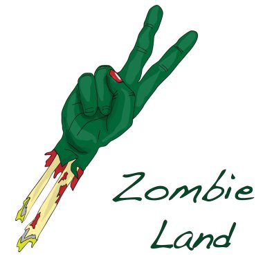 Yeşil zombi el illüstrasyon izole.