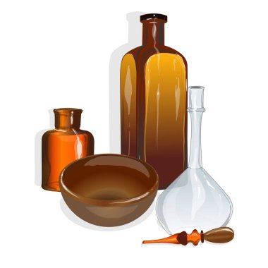 Vintage eczane ekipman seti