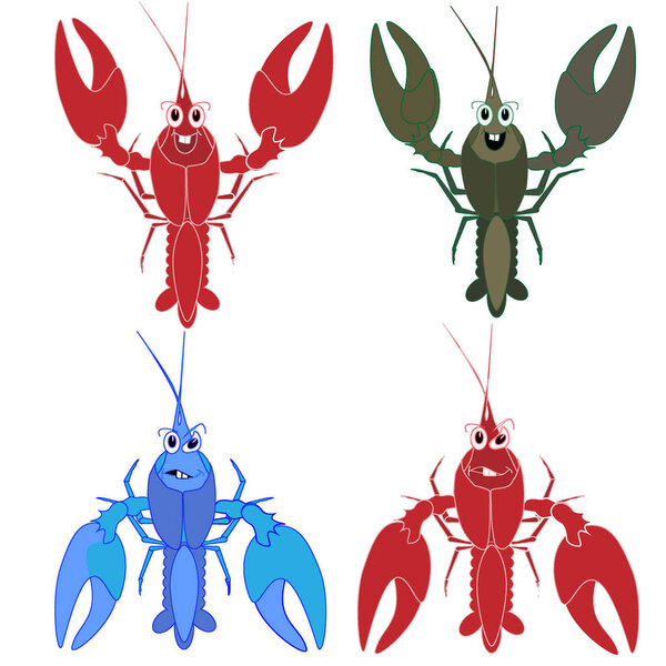 crayfish isolated white background