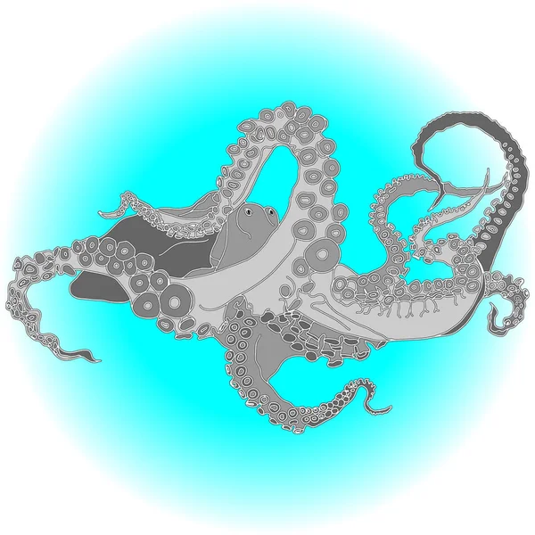 Vector drawing of an octopus/Kraken — Stock Photo, Image