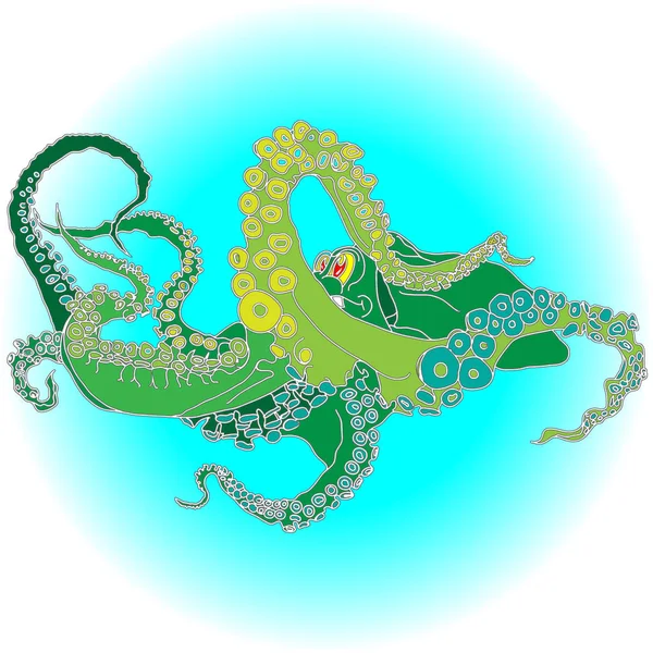 Desenho vetorial de um polvo / Kraken — Fotografia de Stock
