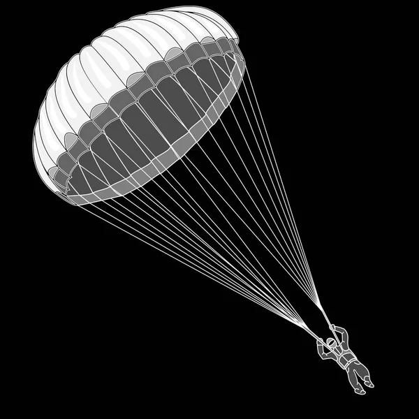 Parachute isolé sur fond blanc — Photo