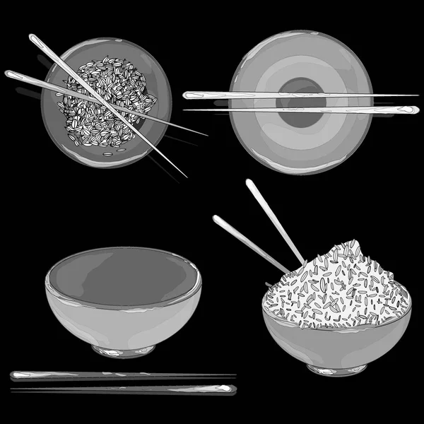 Abbildung von Reisdonburi / Schüssel / Tasse isoliert — Stockfoto