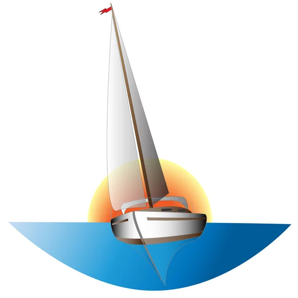 Yacht illustration isolated on white. — Stock Photo, Image