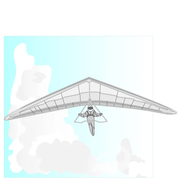 Ilustración del planeador colgante aislada en blanco . —  Fotos de Stock