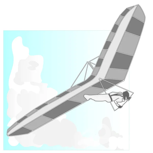Hang glider illustration isolated on white.