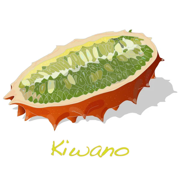 Kiwano Melone Illustration isoliert auf weiß. — Stockfoto